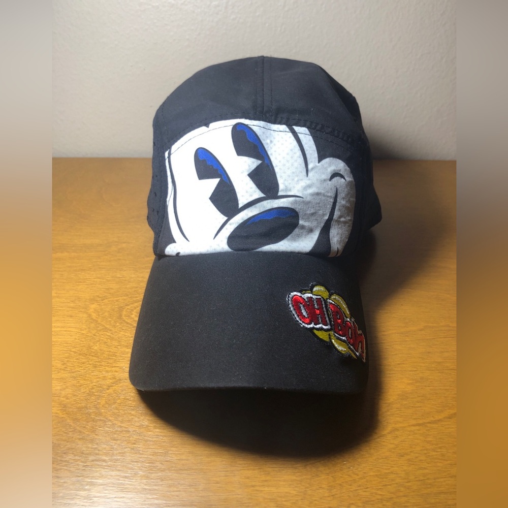 Disney Parks Athletic Mickey Mouse Oh Boy Comic Style Black Baseball Hat Cap